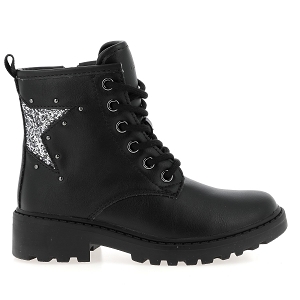 GEOX J CASEY FILLE Noir argentCuir synthétiqueClous