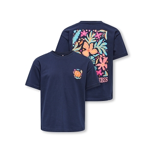 ONLY KIDS KOGHELENA LIFE SS LOOSE TEE FR JRS MarineInscription
